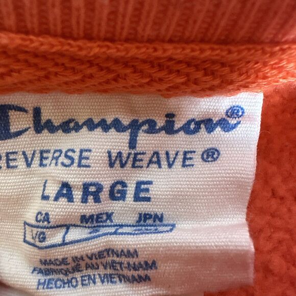 Y2K Street Champion Reverse Weave All Over Logo Papaya White Sweatshirt Mens XL - Picture 4 of 5